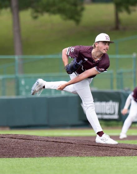 Blake Jackson pitching for Texas Twelve